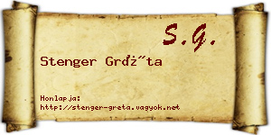 Stenger Gréta névjegykártya